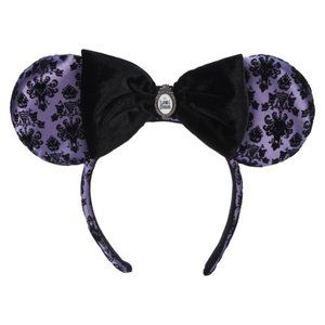 DISNEY HAUNTED MANSION WALLPAPER EAR HEADBAND EARS GOTH HALLOWEEN PURPLE/BLACK